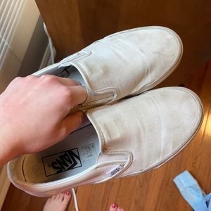 white slip on vans
